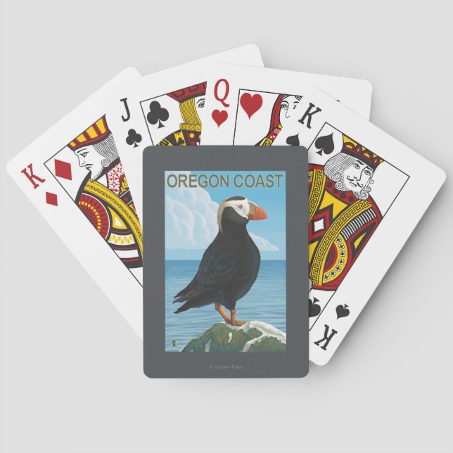 Jeu De Cartes Macareux tufté de côte de l'Orégon (dos)