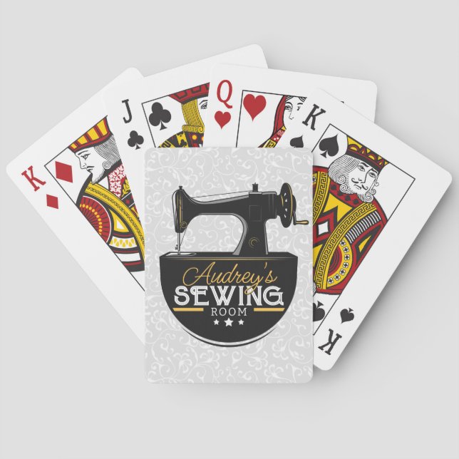 Jeu De Cartes Machine à coudre antique AJOUTER LE NOM Seamstress (dos)