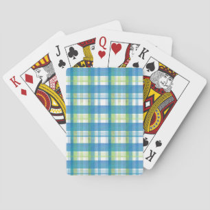 Jeu De Cartes Madras Plaid Green et Blue