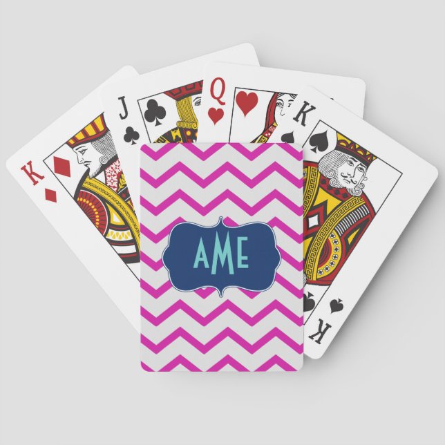 Jeu De Cartes Magenta Chevron (dos)