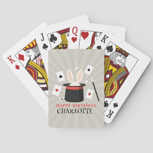 Jeu De Cartes Magicien Show Magicien Enfants Anniversaire Nom pe (dos)