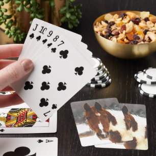 Jeu De Cartes Magnifique hivernale Cheval Snowy Farm scène