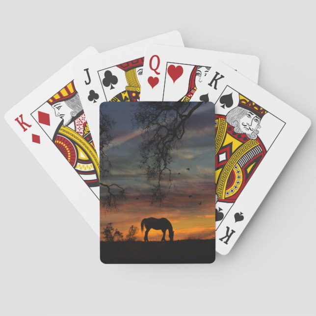 Jeu De Cartes Magnifique Horse et Chêne Arbre Jouer Cartes (dos)