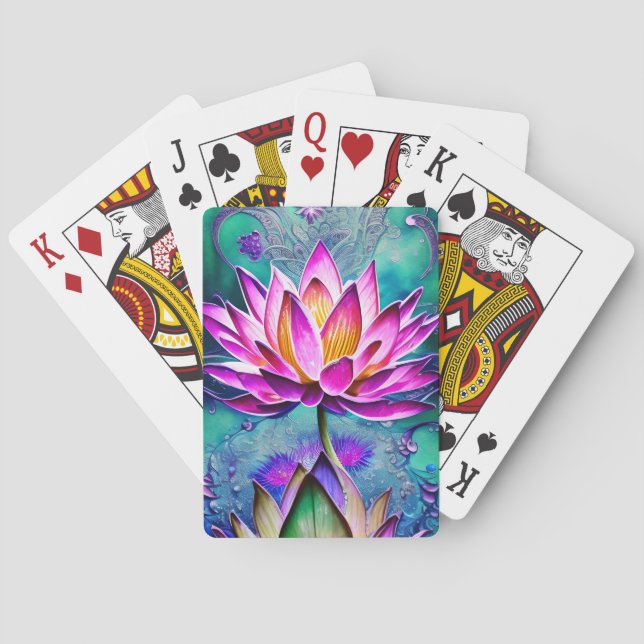 Jeu De Cartes Magnifique Portrait rose Lotus Flower (dos)