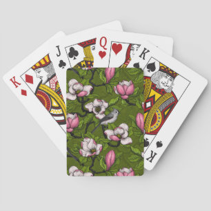 Jeu De Cartes Magnolia en floraison et oiseau de tireur 2