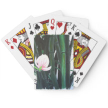 Magnolias en bambou - cartes de jeu