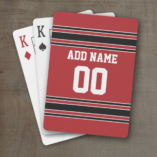 Jeu De Cartes Maillot d'équipe avec nom et numéro personnalisés