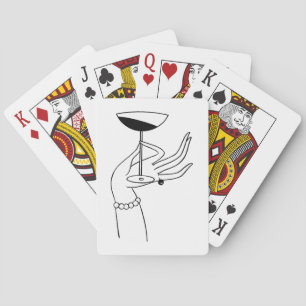 Jeu De Cartes Main de femme Art déco tenant une coupe de champag