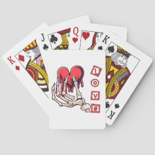Jeu De Cartes Main de squelette symbolique de l'amour offrant un