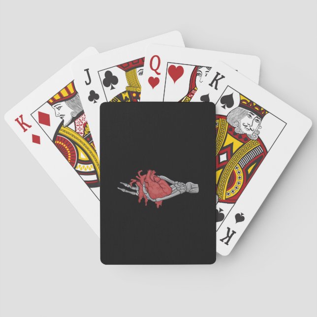 Jeu De Cartes Mains du squelette du coeur (dos)