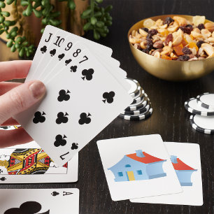 Jeu De Cartes Maison de Dessin Animé Fantaisiste Couleur Maison 