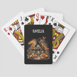 Jeu De Cartes Maison hantée avec Halloween Citrouille