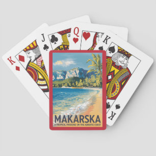 Jeu De Cartes Makarska Croatie Voyage Art Vintage