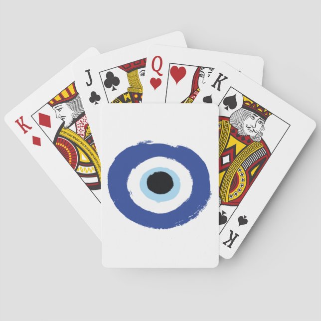 Jeu De Cartes Mal Oeil Artiste Bleu Grec (dos)