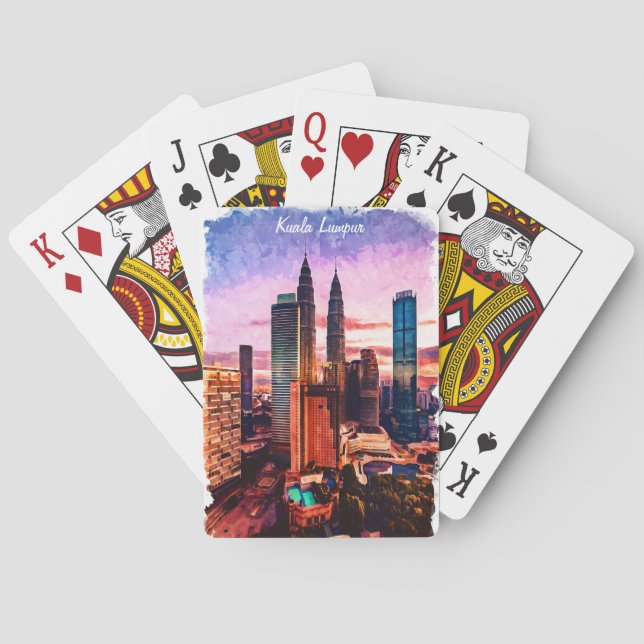 Jeu De Cartes Malaisie Kuala Lumpur Skyline (dos)