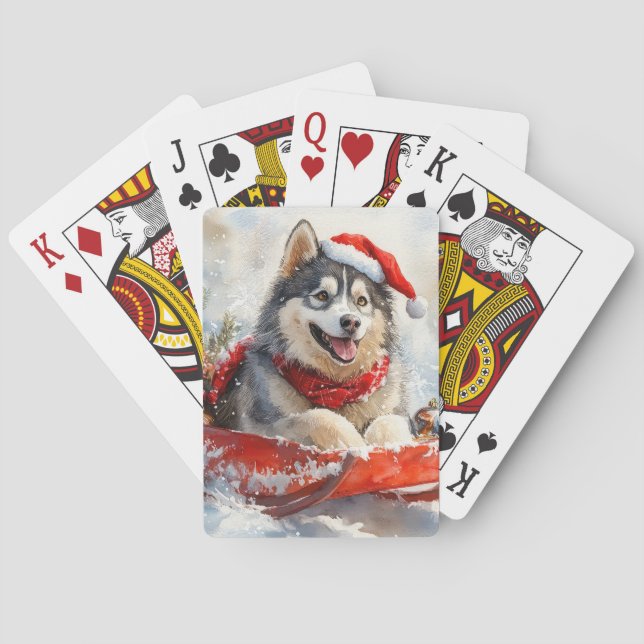 Jeu De Cartes Malamute d'Alaska dans la boue Laisser il neige No (dos)