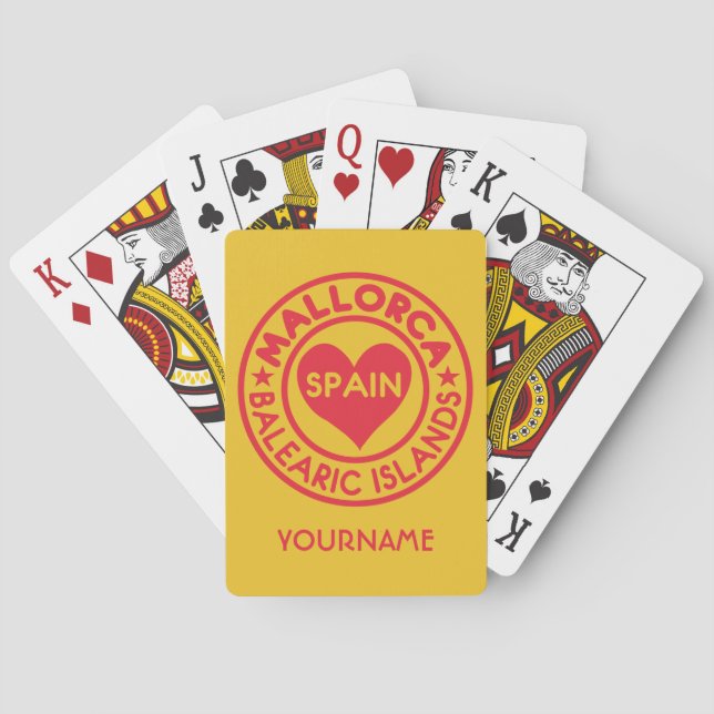 Jeu De Cartes Mallorca Espagne personnalisé monogramme jouer car (dos)