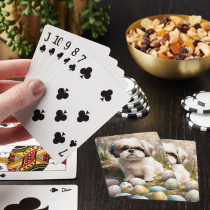 Jeu De Cartes Malti Tzu Chien avec Oeufs de Pâques Vacances