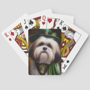 Jeu De Cartes Malti Tzu Chien en Robe de la Saint Patrick