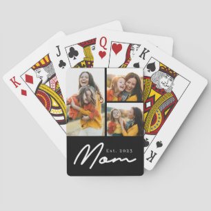 Jeu De Cartes Maman a établi un script gras moderne noir 3 Photo