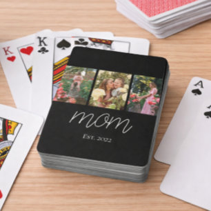 Jeu De Cartes Maman a établi un script gras moderne noir 3 Photo