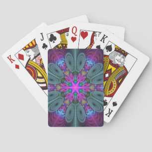 Jeu De Cartes Mandala coloré frappant art fractal kaléidoscope