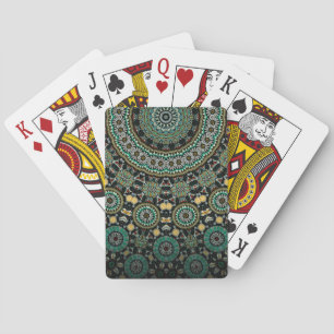 Jeu De Cartes Mandala de la tribu des Boho géométriques verts