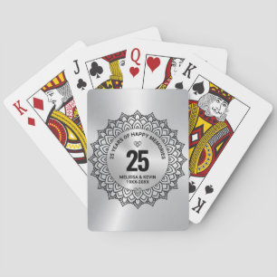 Jeu De Cartes Mandala noir sur le 25ème anniversaire du Mariage 