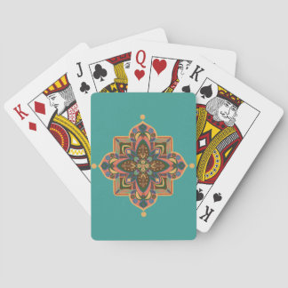 Jeu De Cartes Mandala pêche sur fond vert