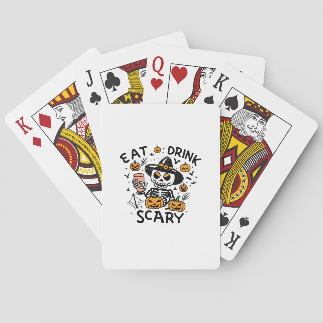 Jeu De Cartes Mangez Boire Et Soyez Effrayant Citrouille Hallowe (dos)