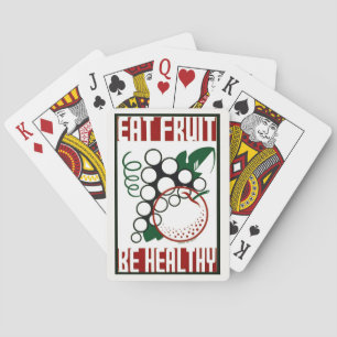Jeu De Cartes Mangez des fruits - Soyez en santé - Poster de l'A