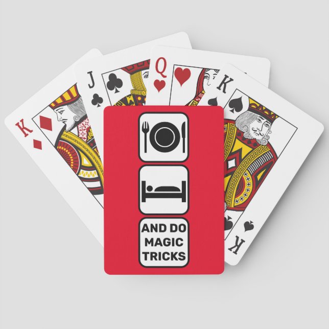 Jeu De Cartes Mangez, dormez et faites des tours magiques rouge (dos)