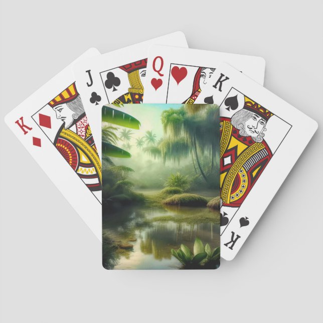 Jeu De Cartes Marais tropical sur cartes de jeu (dos)