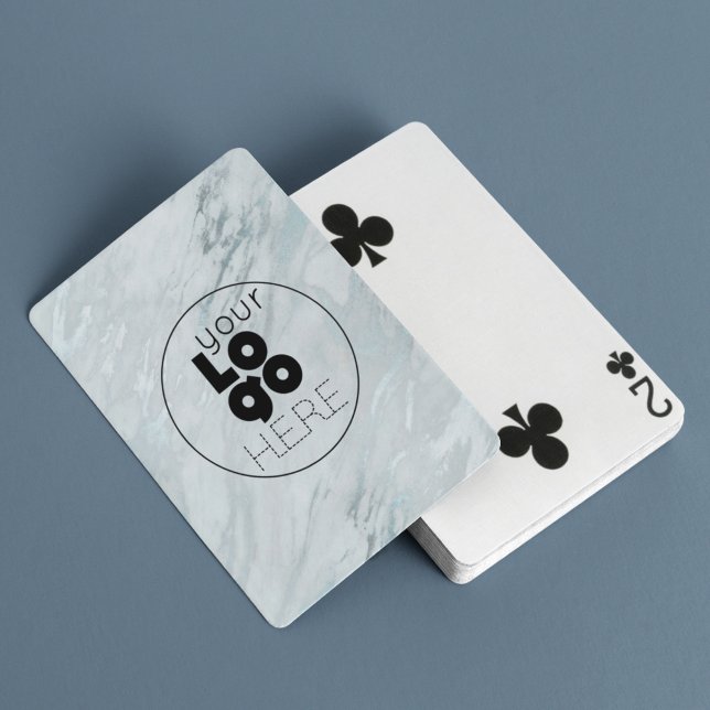 Jeu De Cartes Marbre d'argent métallique Logo d'entreprise Lectu (Créateur téléchargé)