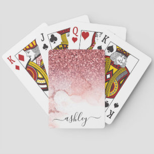 Jeu De Cartes Marbre rose Parties scintillant