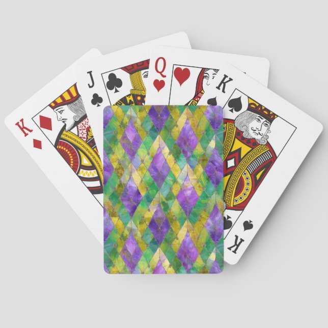 Jeu De Cartes Mardi Gras Arlequin en verre tendu Imprimer (dos)