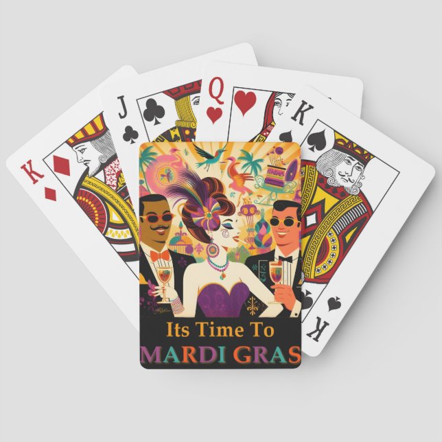 Jeu De Cartes Mardi Gras Cocktail Futur Du Milieu Du Siècle (dos)