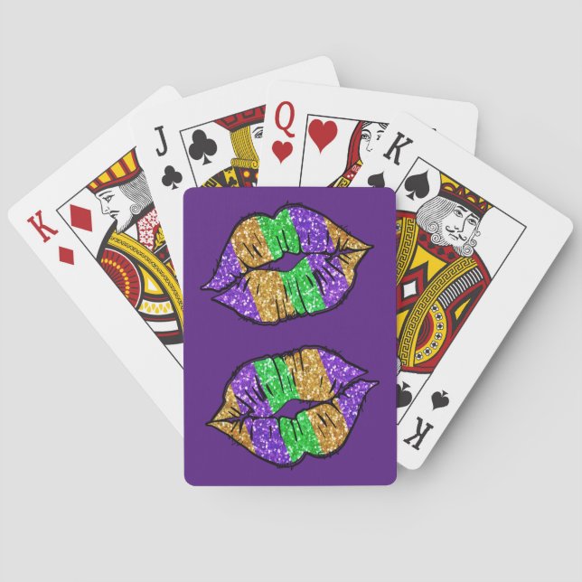 Jeu De Cartes Mardi Gras Embrasse Jouer Des Cartes (dos)