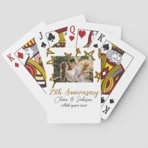 Jeu De Cartes Mariage Anniversaire ajouter nom année image or ét