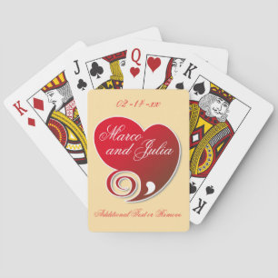Jeu De Cartes Mariage au Coeur Rouge Élégant