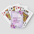 Mariage Chic Purple Floral & Argent Frame Favorise