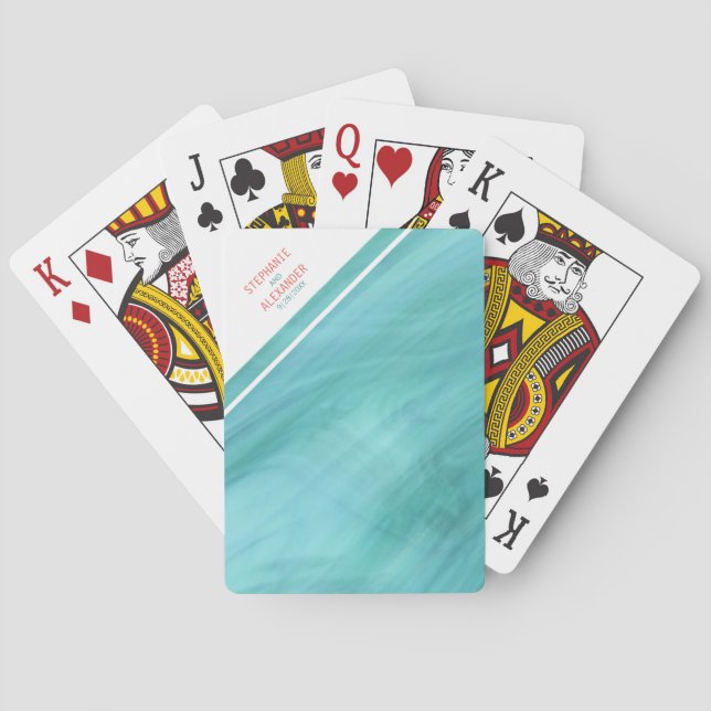 Jeu De Cartes Mariage corail turquoise (dos)