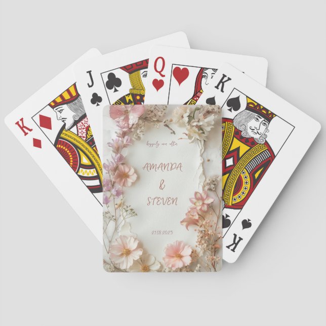 Jeu De Cartes Mariage de fleurs roses (dos)