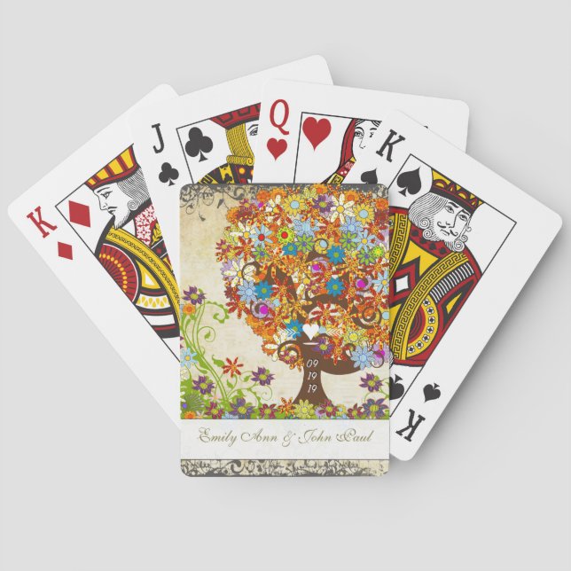 Jeu De Cartes Mariage de la branche côté forêt enchantée (dos)