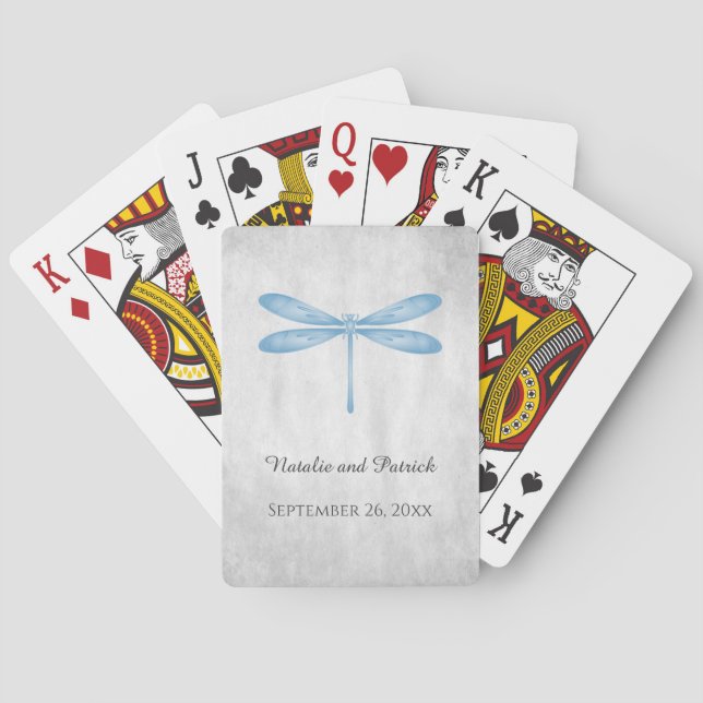 Jeu De Cartes Mariage de libellules bleues Jouer des cartes (dos)