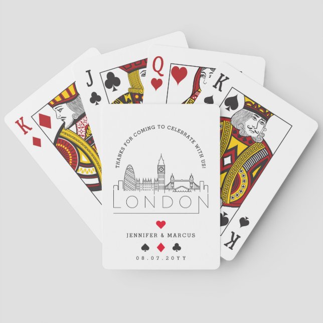 Jeu De Cartes Mariage de Londres | Suite Heart Sweet Card (dos)