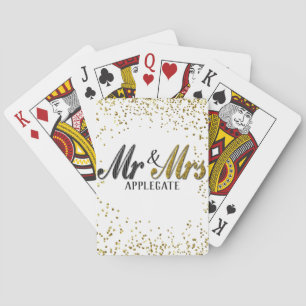 Jeu De Cartes Mariage de M. et de Mme Tuxedo Gold Personalized