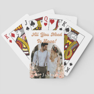 Jeu De Cartes mariage de photo retro script arch botanique boho