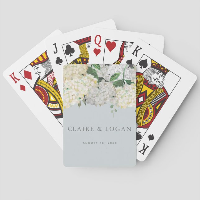 Jeu De Cartes Mariage Dusty Blue Hydrangea (dos)