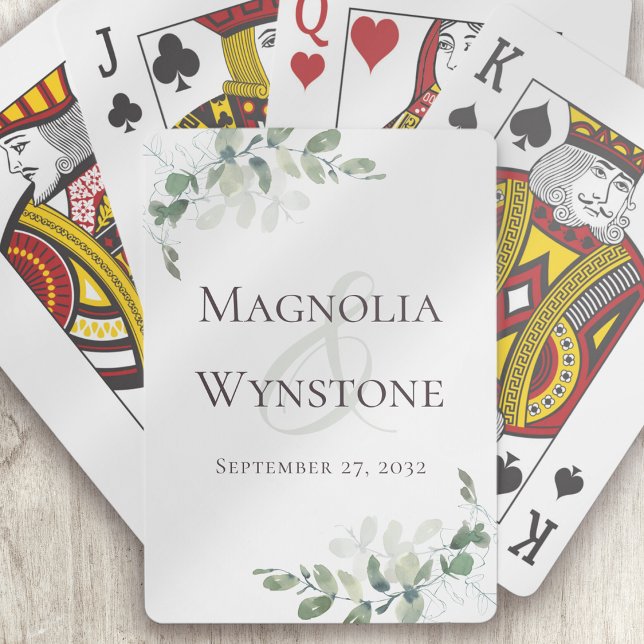 Jeu De Cartes Mariage Eucalyptus personnalisé (Créateur téléchargé)